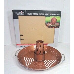 Char-Broil Deluxe Vertical Chicken Cooker & Grill Pan Open Box Grilling Roasting